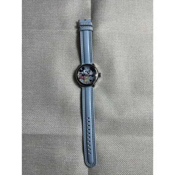 Disney Watch Mickey Minnie Mouse Special Edition Blue Leather Band Needs Battery - Picture 2 of 5